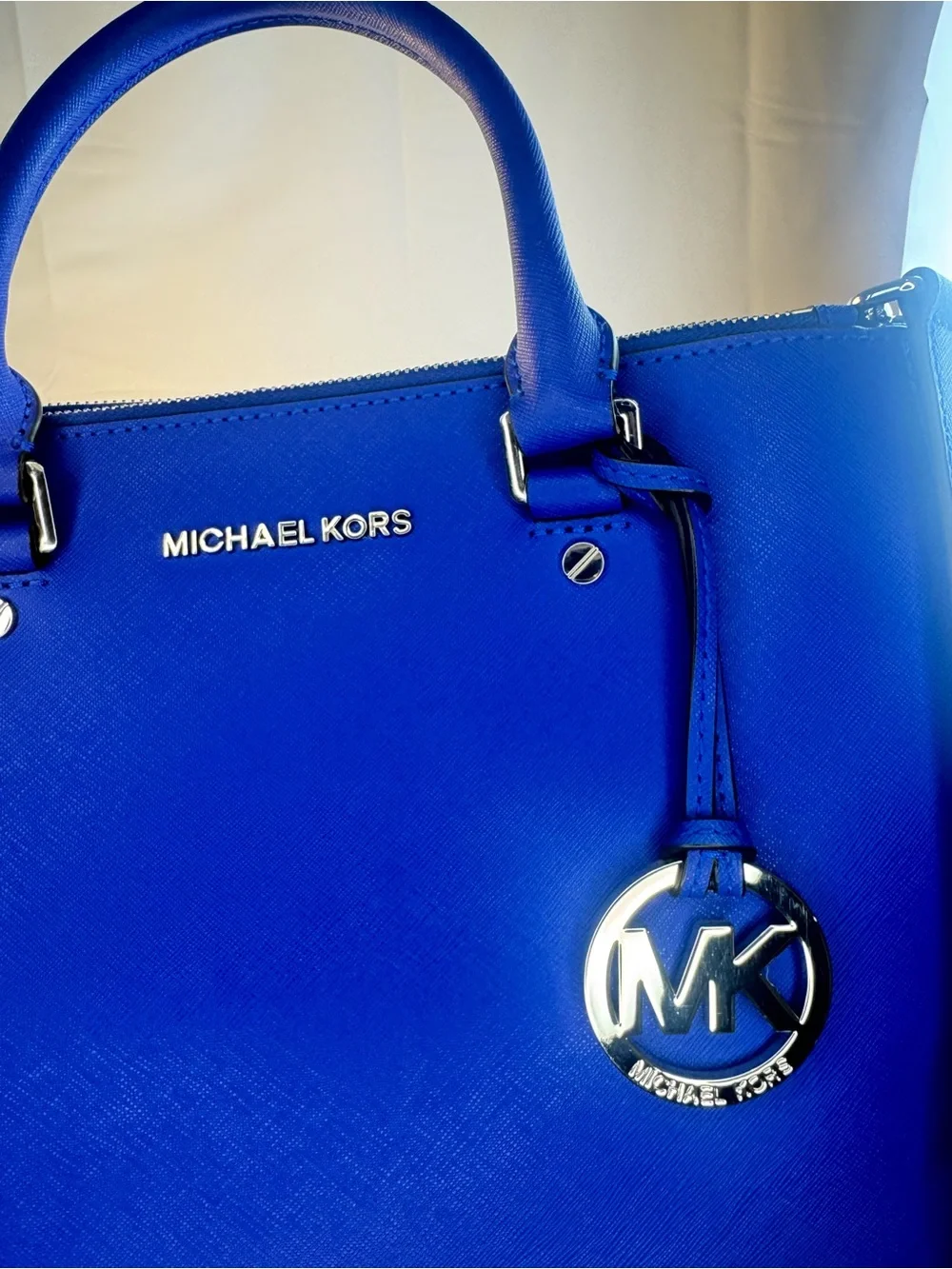 Michael Kors Electric Blue Saffiano Leather Tote - Picture 3 of 10